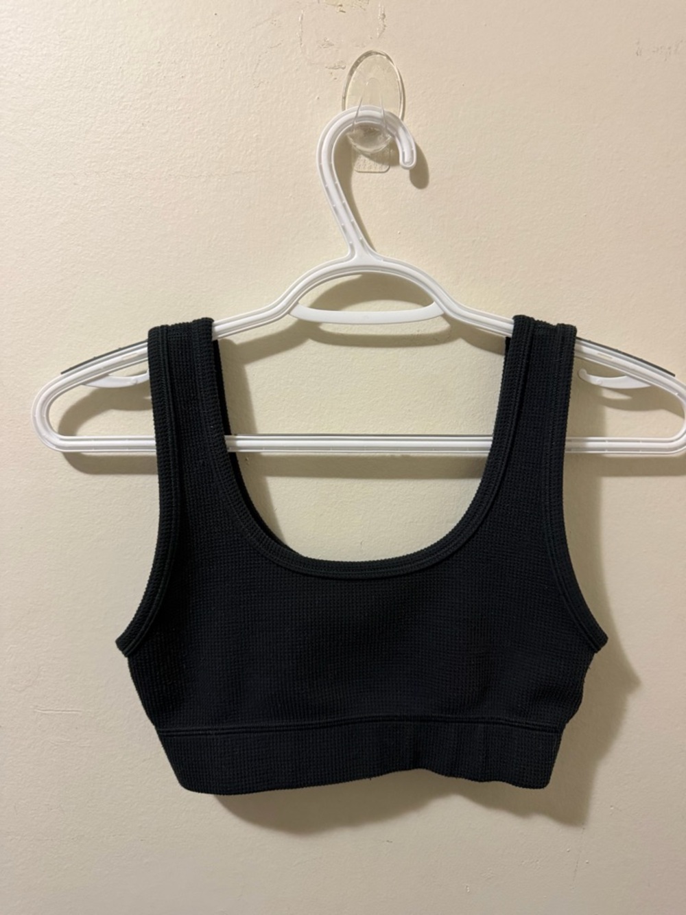 TNA Black Ribbed Scoop Sports Bralette